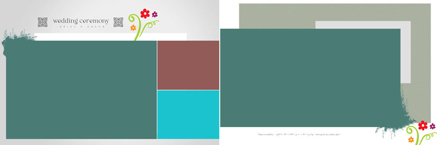 12x36 marriage album PSD template with classic background design