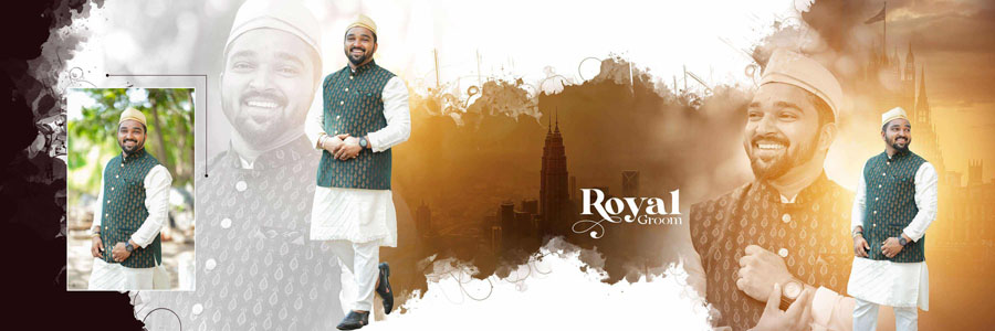 12x36 wedding album PSD Marathi style design with cinematic photo frames