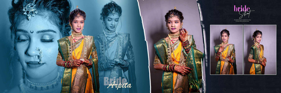 12x36 Marathi wedding photobook PSD template creative album page design