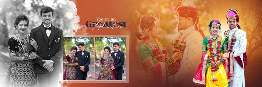 Marathi lagna album design PSD 12x36 creative wedding storytelling page
