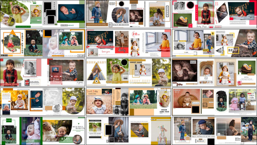 20 Creative Baby Photo Album Design PSD Templates 12x36