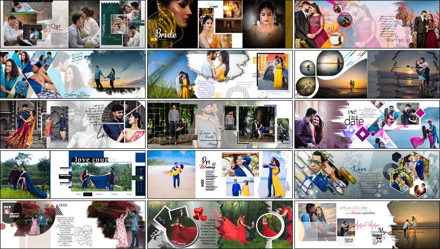 20 Creative Wedding Album Design PSD 12x36 Templates Free Download