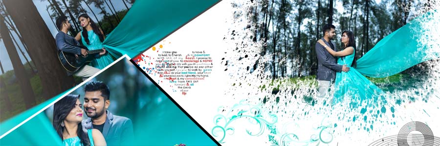 12x36 album PSD creative wedding background and frames page 12