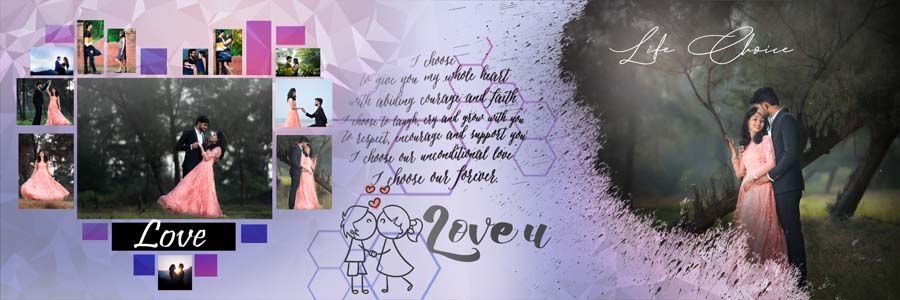 Wedding album PSD 12x36 modern stylish couple photography page 15