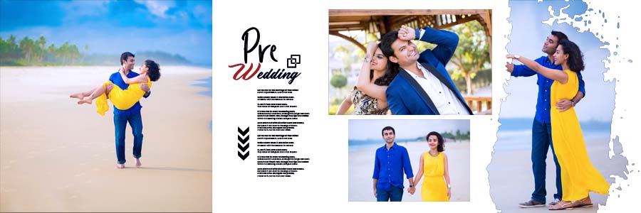 Wedding album PSD template 12x36 artistic floral photo layout page 6
