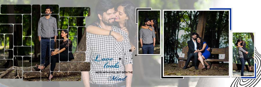 Wedding photo album PSD 12x36 modern creative couple design page 8