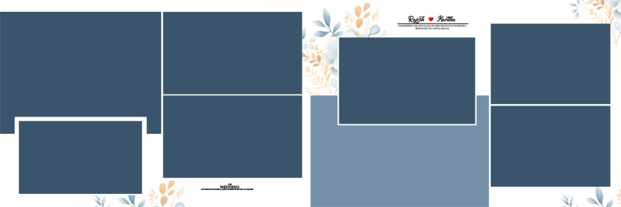 creative blue floral pre wedding album PSD design in 12x36 size 4