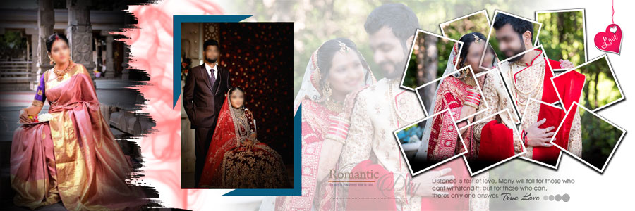 Romantic Pre Wedding Couple Album Design PSD Templates 12x36