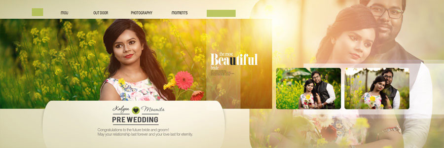 Romantic Pre Wedding Couple Album Design PSD Templates 12x36