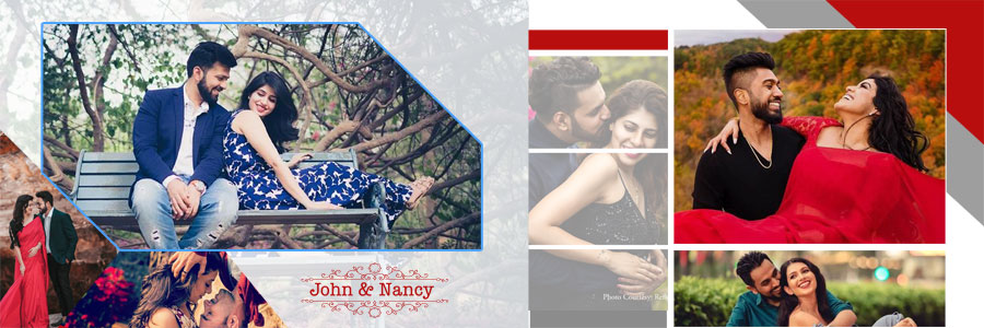 Romantic Pre Wedding Couple Album Design PSD Templates 12x36