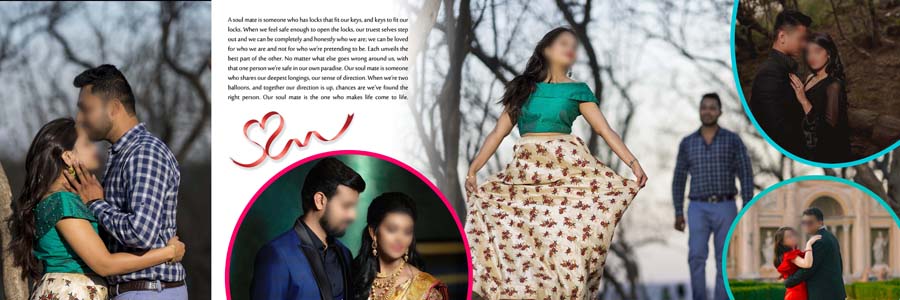Romantic Pre Wedding Couple Album Design PSD Templates 12x36