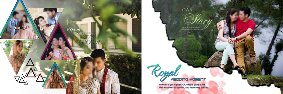 Romantic Pre Wedding Couple Album Design PSD Templates 12x36
