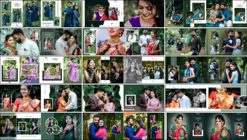 20 Elegant Marriage Album Design PSD Templates 12x36