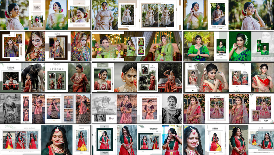 20 Modern Bridal Wedding Album Design PSD 12x36 Templates