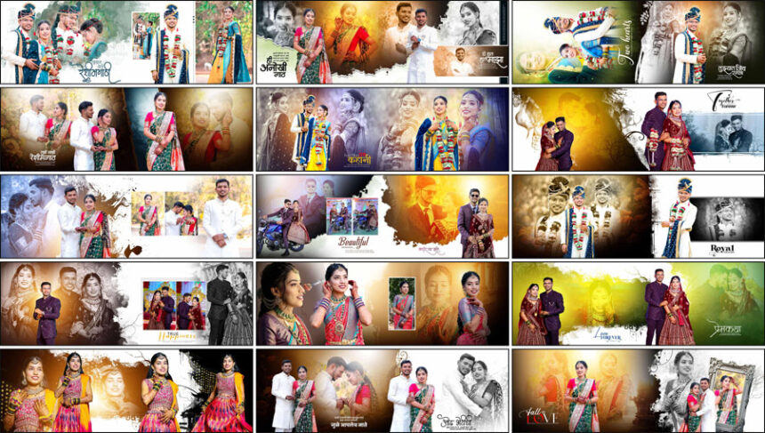 20 Traditional Marathi Wedding Album PSD 12x36 Templates 2026