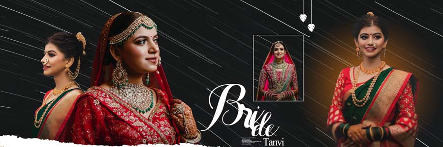 Elegant wedding reception album PSD design