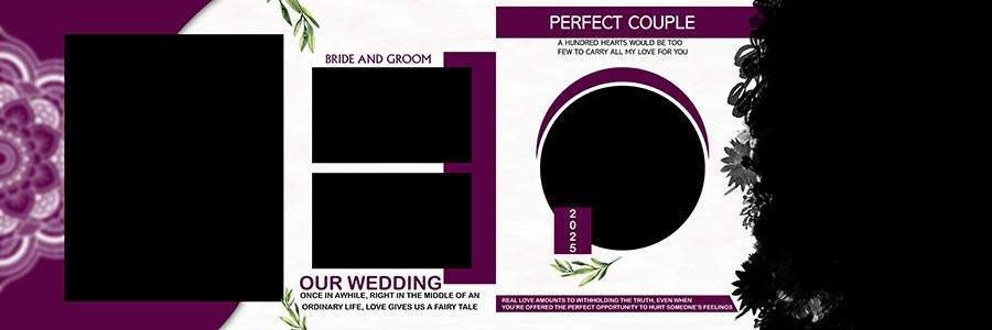 Couple Album Design 12x36 Free PSD Template Sheet 1