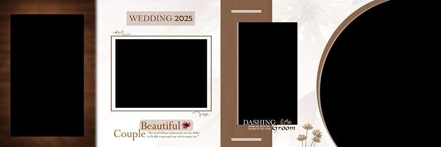 Modern Couple Album Design PSD Template 12x36