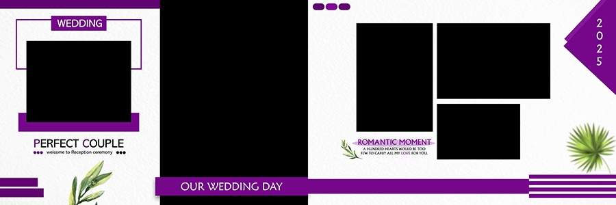 12x36 Wedding Album Design PSD for Couples