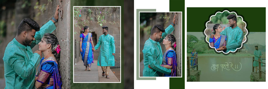 Creative Marathi album PSD layout with professional photo presentation
