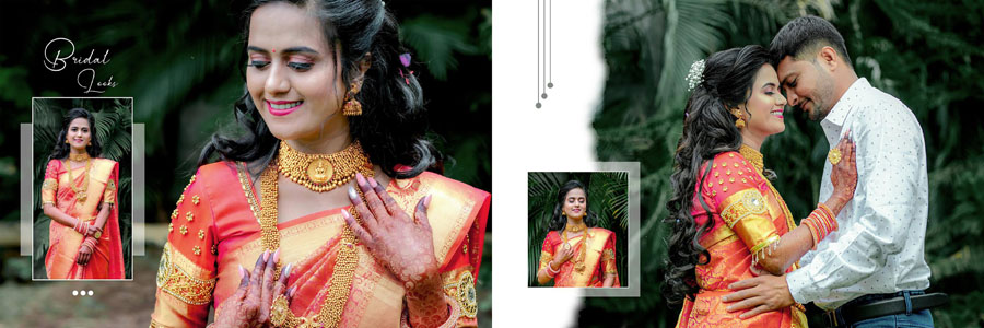 12x36 album spread with a traditional Indian wedding aesthetic