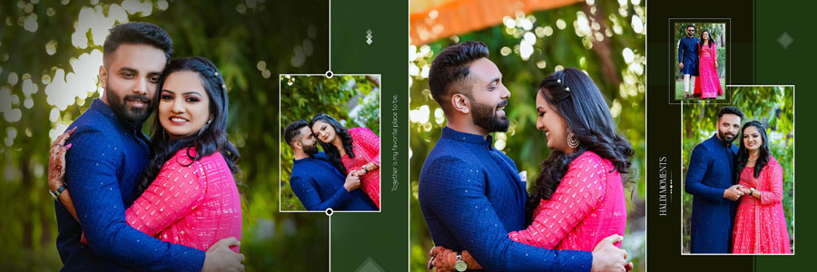 Elegant wedding album design with a premium photo album finishing layout