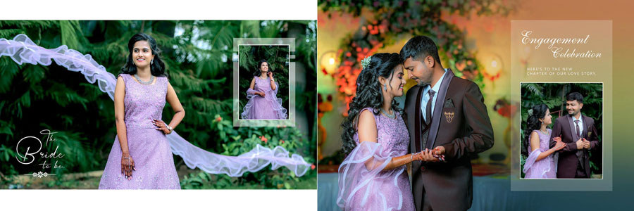 12x36 album layout featuring an outdoor pre wedding photography shoot