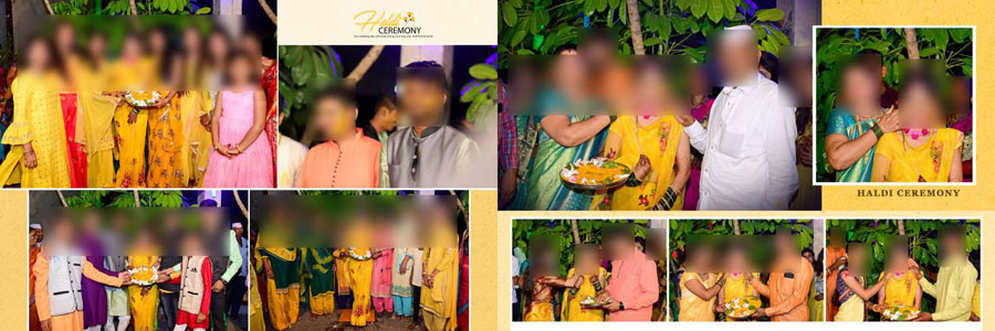 Professional album design PSD for haldi ceremony photography
