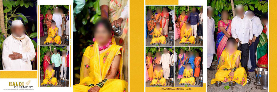 12x36 haldi album PSD layout for wedding photography presentation