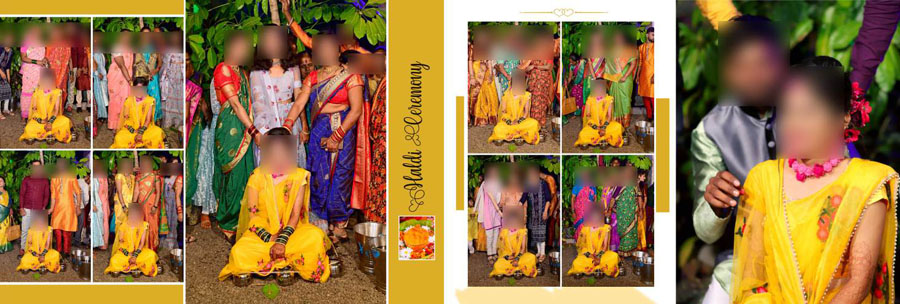 Professional haldi album PSD template for Indian wedding photos
