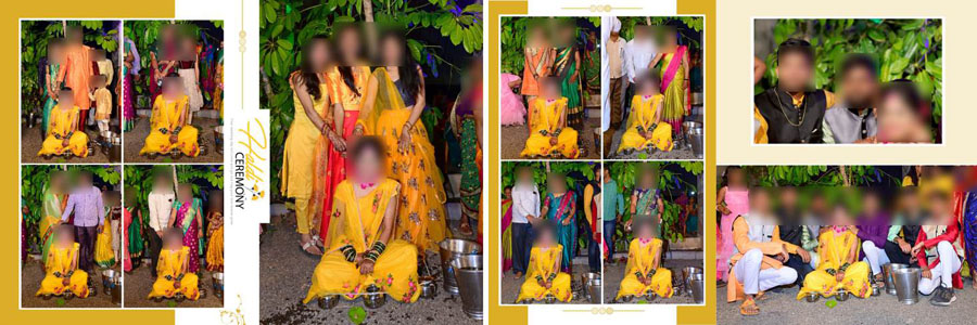 Modern haldi album design with clean and professional layout