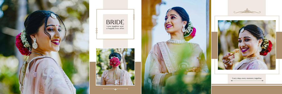 Modern Bridal Wedding Album Design PSD 12x36 Template Cover Preview