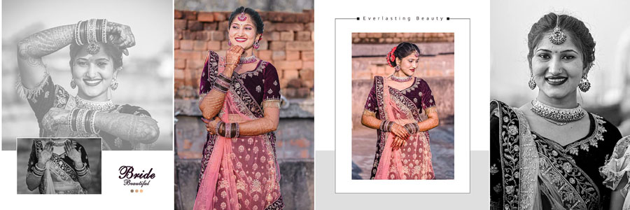 Modern Wedding Album Layout PSD Template 12x36