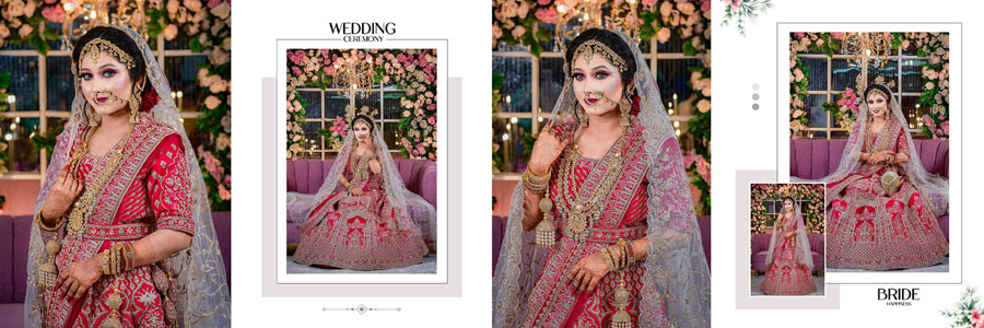 Modern White Background Wedding Album Design PSD