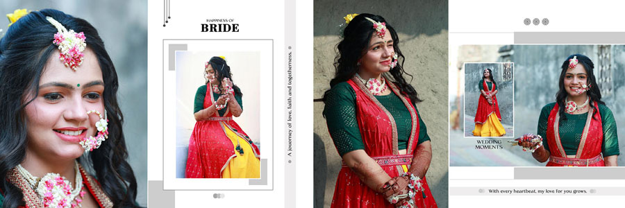 Modern Bridal Wedding Album Layout Design PSD