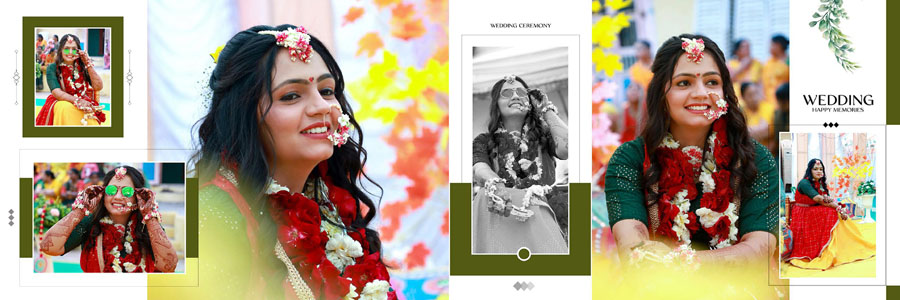 Creative Wedding Album PSD Template with Editable Layers