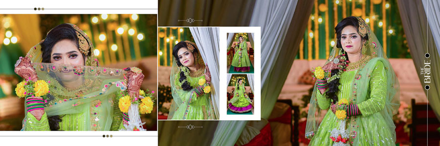 Modern Wedding Album Design PSD 12x36 Sheet Preview