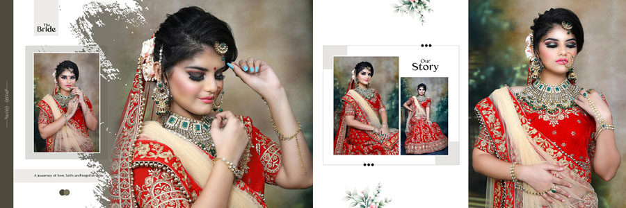 Bridal Wedding Album PSD Template with Clean Layout