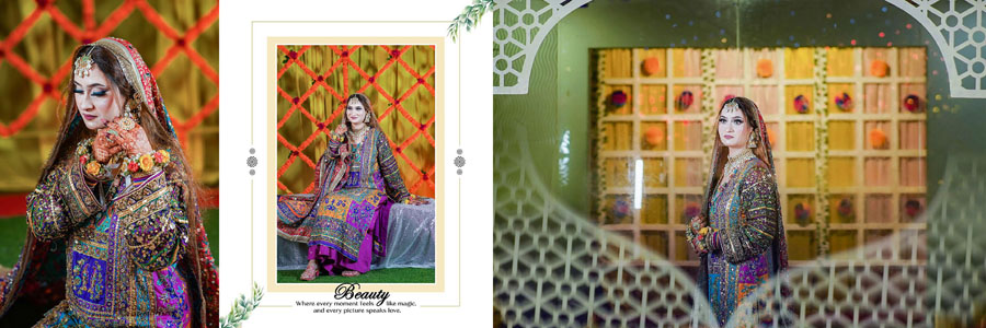Modern Wedding Album PSD Template with White Background