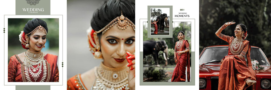 Modern Bridal Photo Album Design PSD Layout