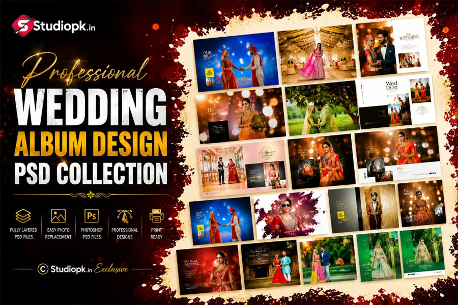 Professional Wedding Album Design PSD Collection