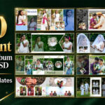 20 Elegant Wedding Album Design PSD 12×36 Templates