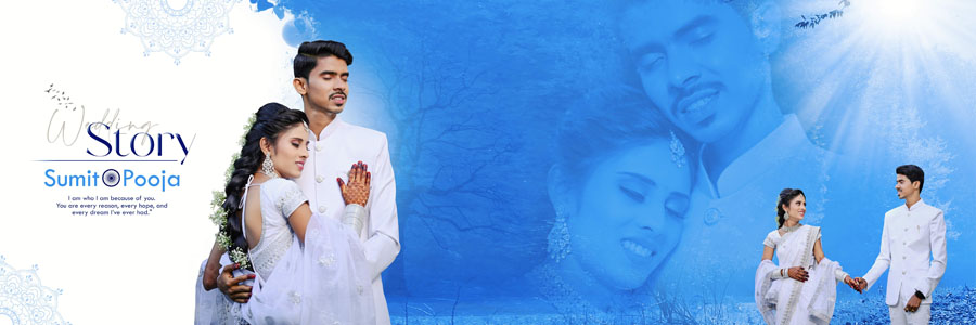 Traditional wedding couple layout for 12×36 album design PSD