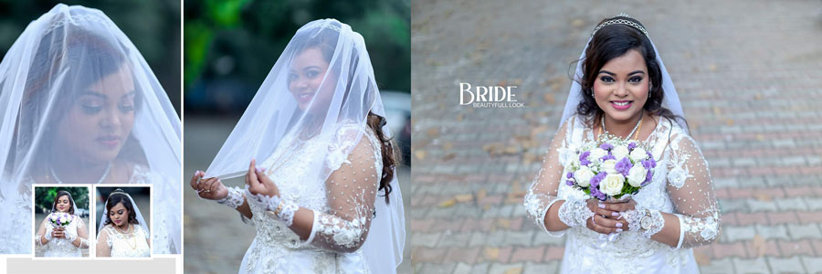 Bridal veil portrait 12×36 wedding photo album PSD template