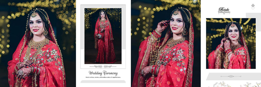 Indian Wedding Album Design PSD with Editable Layout