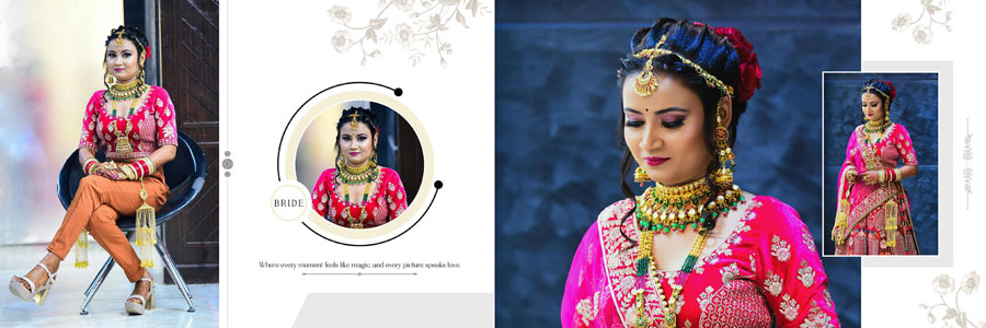Creative Indian Wedding Album PSD Template 12x36