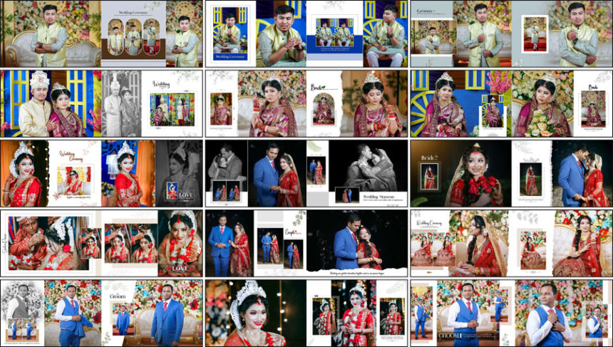 New Bengali Wedding Album Design PSD 12x36 Templates