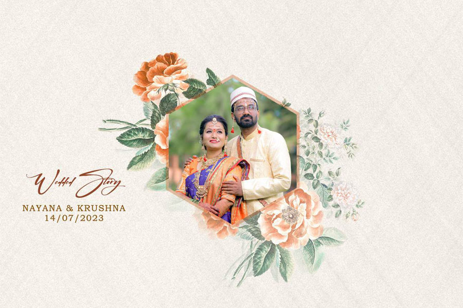 Marathi wedding album front cover design 03 in 12x18 PSD format