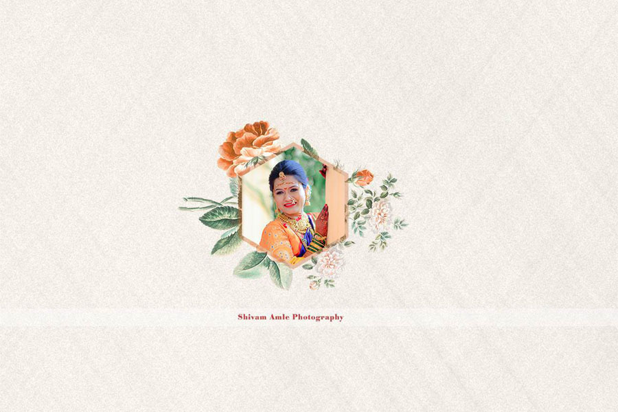 Marathi wedding album back cover design 04 in 12x18 PSD format