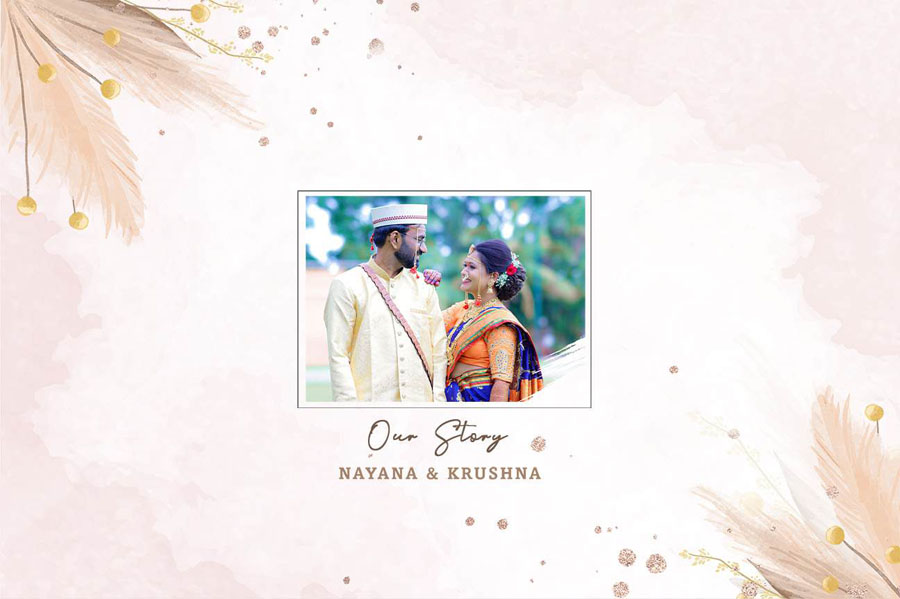 Marathi wedding album front cover design 05 in 12x18 PSD format